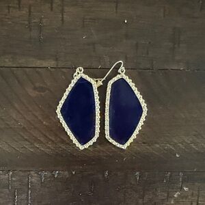 Kendra Scott  Blue and Gold Earrings 2 inches long